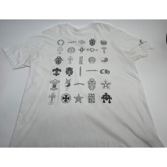 Men's Chrome Hearts White Gradient Logo Eye Chart T-Shirt Size XL - Picture 2 of 12